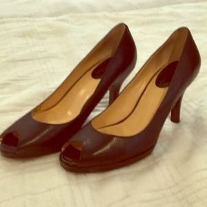 Cole & Haan black peep-toe pumps